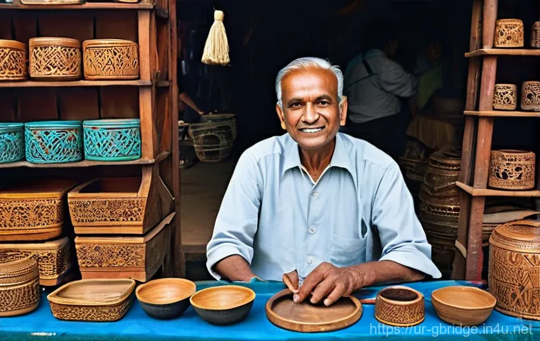 글로벌브릿지와 디지털 트랜스포메이션 - **Prompt 1: Global Entrepreneurship and Handmade Goods**
    "A vibrant, eye-level, medium shot of a...