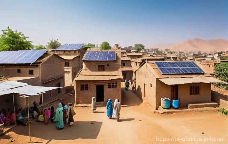 글로벌브릿지와 대체 에너지 - Prompt 1: A Vibrant Solar-Powered Village in Pakistan**